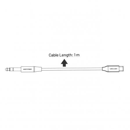 Vention Cable Conversor de Audio USB-C a Jack 6.35mm BIJHF 1m Gris